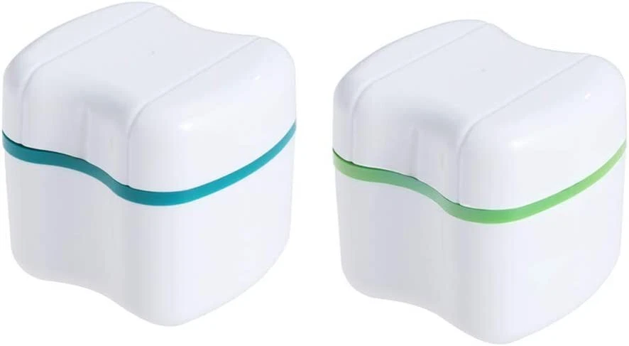 HEALIFTY Gebissbecher mit Siebkorb Gebissaufbewahrung Dentalbox mit Deckel Badreinigung