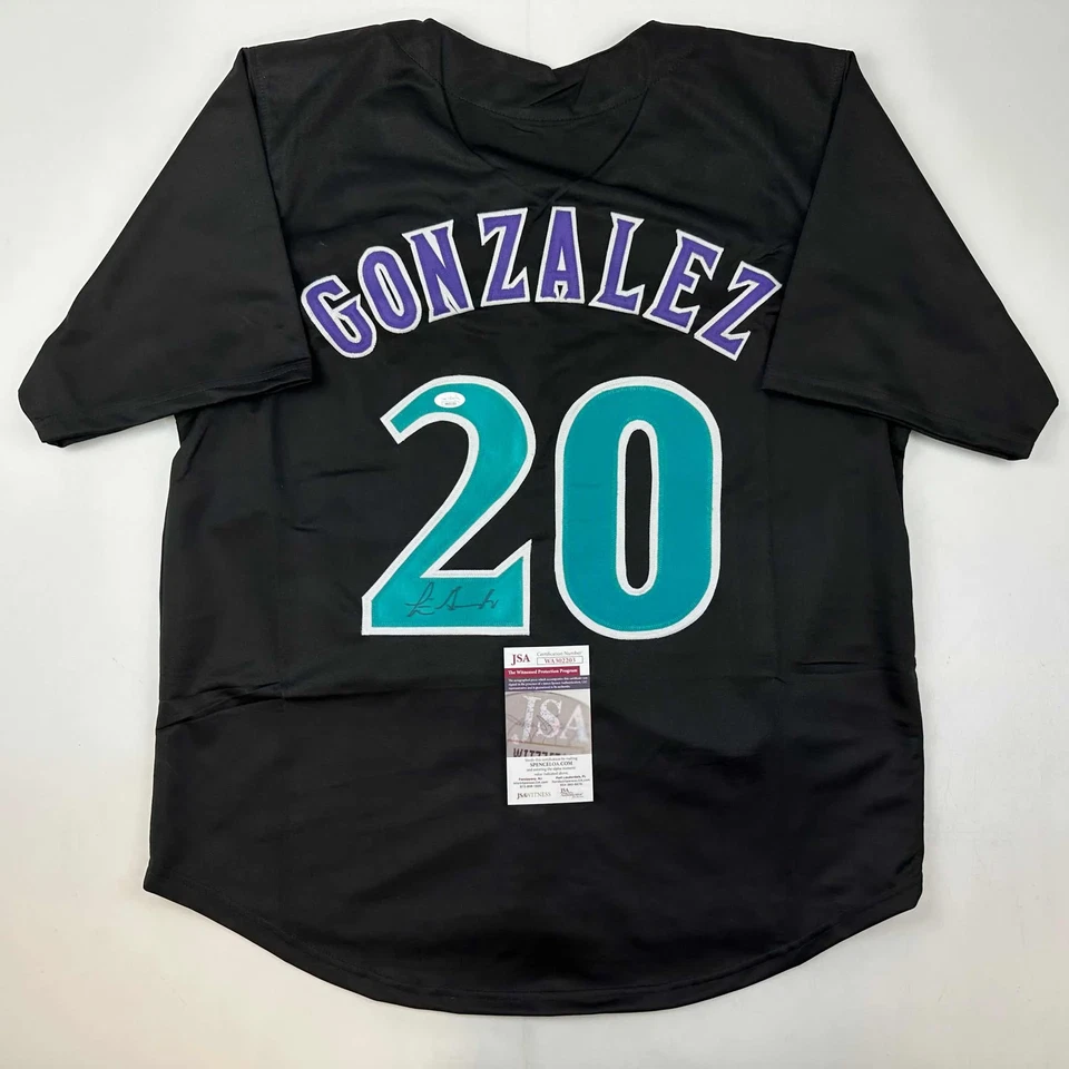 Autographed/Signed Luis Gonzalez Arizona Black Baseball Jersey JSA COA - Image 1 of 4