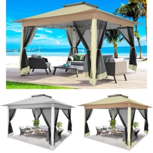 12x12ft Pop-up Gazebo Outdoor Canopy Tent with Mosquito Netting Patio Gazebo - Picture 1 of 37