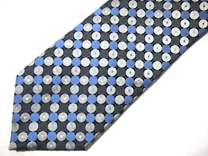 Vtg Alexander Julian Colours Mens Necktie Tie Blue Grey Silver Geometric 60" - Picture 1 of 3