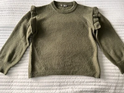 Principles Khaki Green Frilled Sleeve Jumper Size 14 - Image 1 of 4