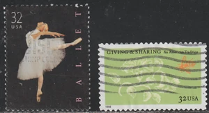 USA 1998 SC# 3237 - American Ballet # 3243 - Giving and Sharing - Used Lot # 532 - Picture 1 of 2