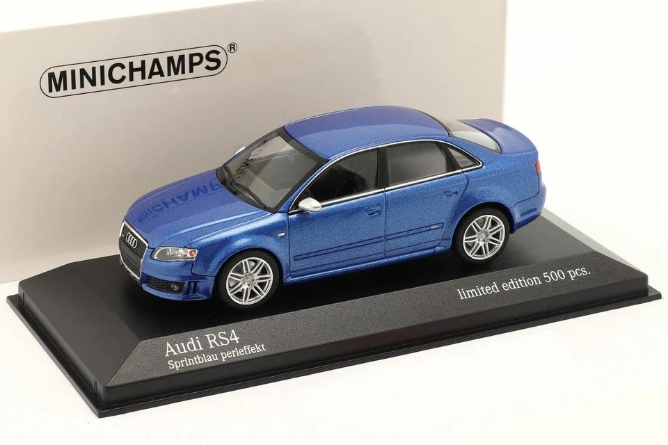 Audi Rs4 B7 Typ 8E 2004 Sprint Blue Pearl Effect Minichamps 943014603 1/43