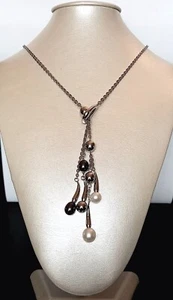 COLLANA IN ACCIAIO CON PENDENTE in PERLE NATURALI Black &White "MORELLATO" - Foto 1 di 5