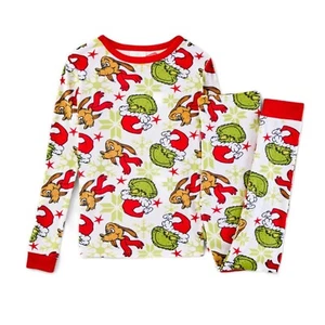 The Grinch and Max Kids Velvety Velour Soft Christmas Holiday Pajama Set - Picture 1 of 8