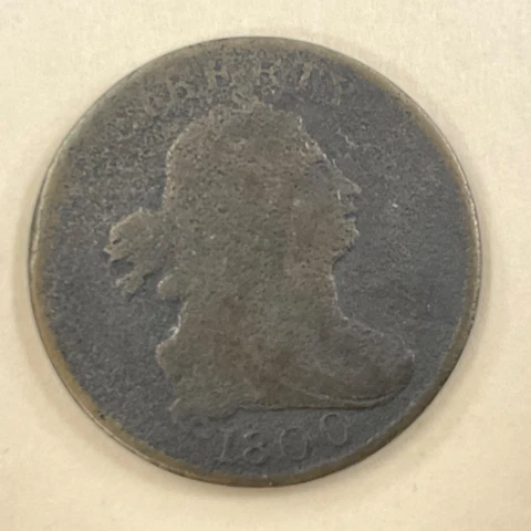 1800 Draped Bust 1/2 Cent - 1st year Cover