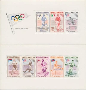 Dominikanische Rep 478a,C99a A,B, postfrisch. Mi Bl.3A-4A, 3B-4B. Olympiade Melbourne - 1956. - Bild 1 von 2