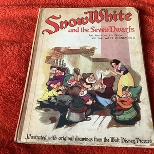 Rare Snow White & the Seven Dwarfs Authorized Book of Walt Disney Film 1938 1st - Foto 1 di 24