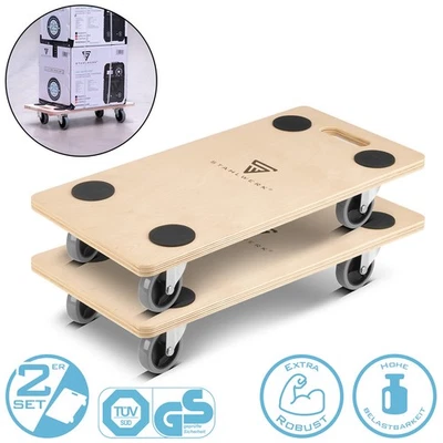 STAHLWERK Rollwagen 2er Set bis 250 kg 58x29 cm Rollbrett Transportroller - Bild 1 von 4