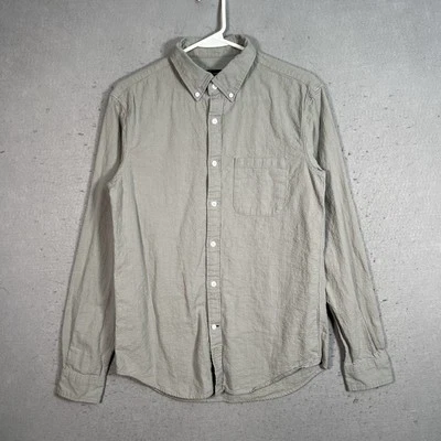 Club Monaco Linen Blend Button Down Shirt Adult XS Slim Gray Long Sleeve Mens - Image 1 of 4