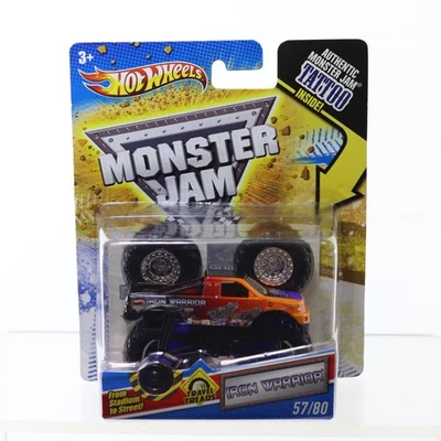 Degraus de viagem Hot Wheels Monster Jam IRON WARRIOR com tatuagem 57/80 2011 novo na embalagem - Imagem 1 de 4