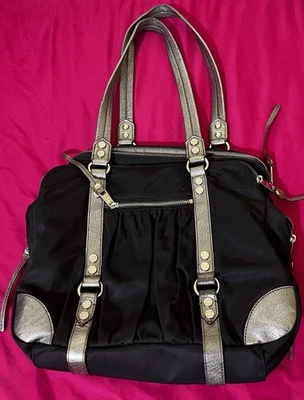 MZ WALLACE  Tote in Black Shoulder Bag Handbag Purse Everyday Nylon Leather - Image 1 of 4