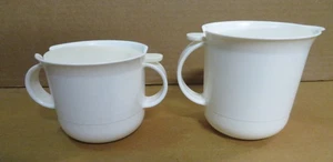 Vintage Tupperware Zucker & Milchkännchen Set #2310 #2309 weiße Deckel 80er Jahre USA - Bild 1 von 7