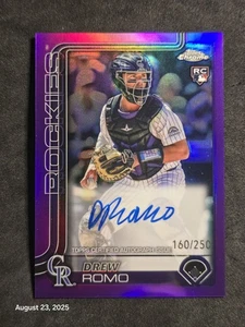 2205 Topps Chrome Drew Romo RC True Purple Auto #RA-DRR Color Match - Picture 1 of 2