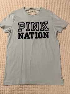 Neu ohne Etikett ~ VS Pink Campus Crew Top ~ XS ~ Träger ~ Criss Cross ~ Relaxed ~ Pink Nation ~ blau - Bild 1 von 3