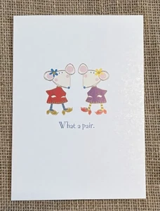 Anthropomorphic Mouse Pair For A Friend Greeting Card Kitsch Whimsical Fun - Picture 1 of 5