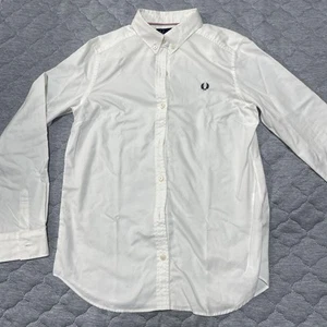 Fred Perry White Oxford Button-Down Shirt L Near Mint Condition - Picture 1 of 6