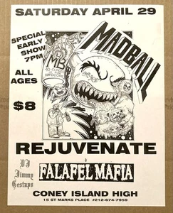 MADBALL REJUVENATE FALAFEL MAFIA FLYER 29.04.95 CONEY ISLAND HIGH NYC NYHC - Bild 1 von 2