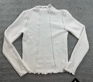 Art Class Girl's Size XL (14) Long Sleeve Textured Mock Turtleneck T-Shirt White - Picture 1 of 7