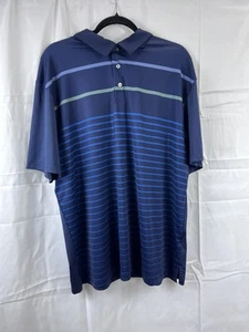 Ben Hogan Golf Navy Blue/Green Polo Shirt Size XL Striped - Picture 1 of 3