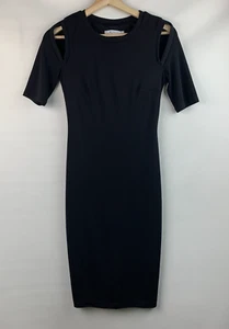 Bailey 44 Dress Black Round Neck Cutout Shoulder Pullover Short Sleeve Lined XS - Picture 1 of 8