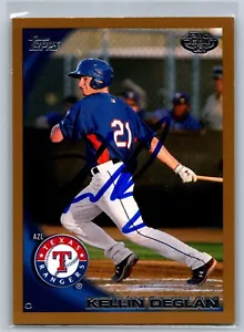 Topps Pro 2010 debut #232 Kellin Deglan oro/50 firmado/auto AZL Rangers - Imagen 1 de 2