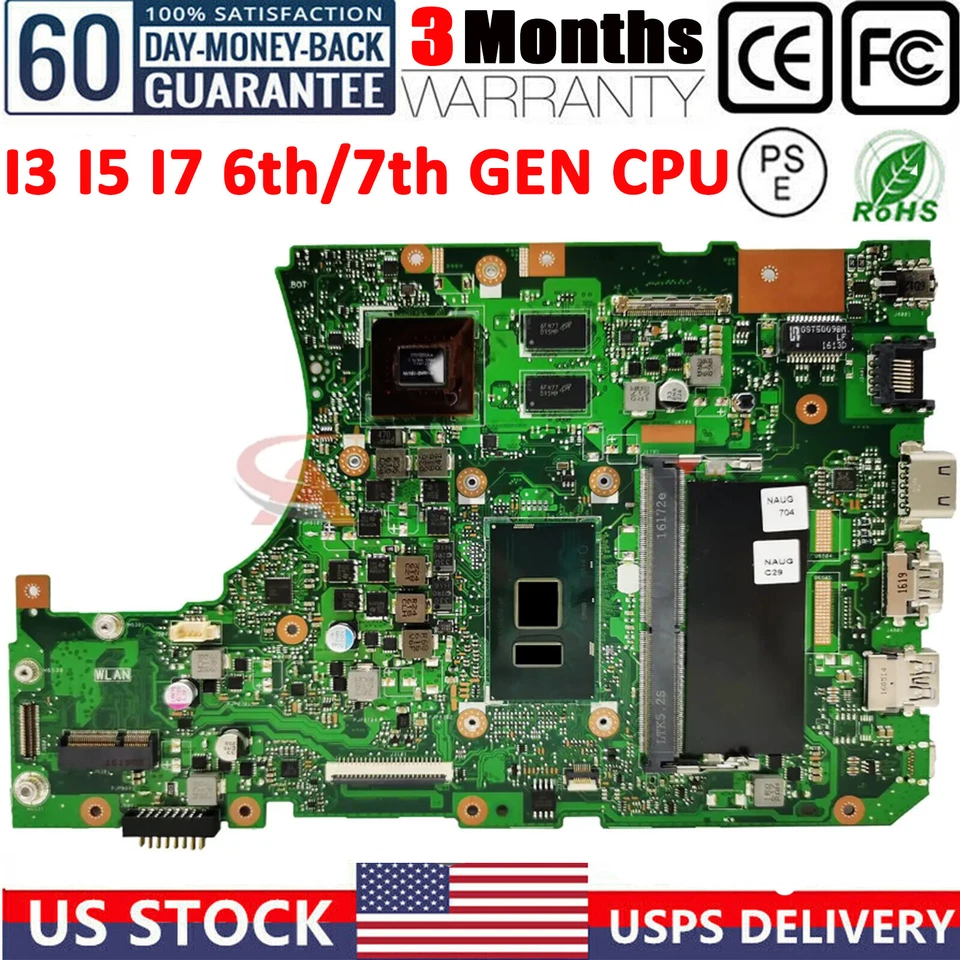 AKMEY X556UV Laptop Motherboard For ASUS A556U X556UQ X556UB X556U W/ I3 I5 I7 CPU V2G