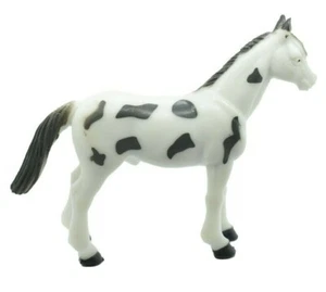 Horse, White & Gray Spots Plastic Toy Animal, Realistic Figure, Farm Model, Barn - Picture 1 of 11