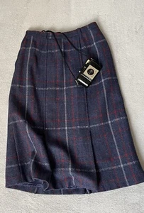 Vintage M&S Skirt St Michael 80s ✔️Pure Wool Check ~ Made in W.Germany UK 10 - Picture 1 of 18