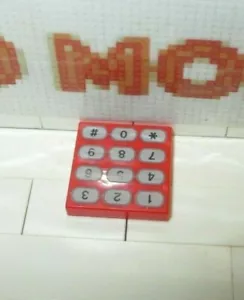 Lego - 1x Tile Phone Keypad Tan Buttons Black Numbers pattern 71258 3068bpb1030 - Imagen 1 de 1