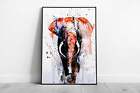 Wild Elephant Animal Abstract Watercolour Splatter Colourful Painting Style