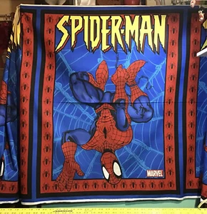 Spiderman Panel Marvel DC Super Hero Red Blue 2004 Vintage New 100% Cotton - Picture 1 of 14
