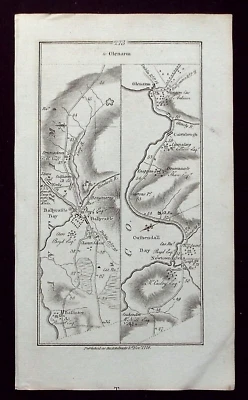 IRLANDA, BALLYCASTLE, GLENARM, LIMAVADY, mapa de ruta antiguo, Taylor & Skinner 1783 Foto 1 de 4
