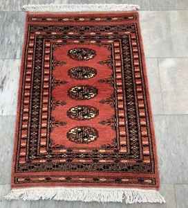 Afghan Rug, Vintage Rug,Hand knotted Rug, Boho Rug, Bokhara Rug,2x3 ft - Picture 1 of 7