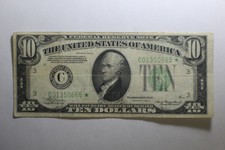 1934 A $10 Philadelphia * Federal Reserve Star Note C01350665*