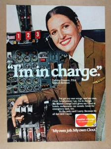 1979 Master Charge Card United Airlines Female Pilot photo vintage print Ad - Picture 1 of 1