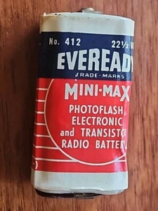 Batería rara vintage Eveready Photoflash “B-C” No. Pantalla de 412 - 22 1/2 voltios - Imagen 1 de 5