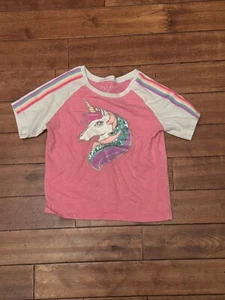 The Children's Place Rainbow Unicorn Tee Shirt Size M 7/8 - Picture 1 of 3