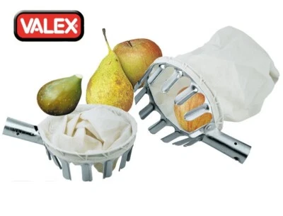 RACCOGLI FRUTTA IN METALLO ZINCATO E SACCA IN TELA DIAMETRO 100 mm "VALEX"