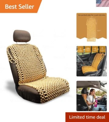 Beaded Seat Cover Full Car Massage Cool 2-Pack Natrual Color Comfort Cushion ... - Изображение 1 из 4