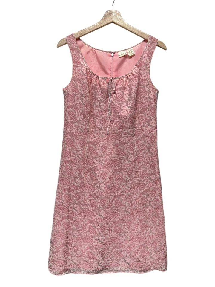 Vestido Babydoll De Colección 100% Seda M Rosa Y2k Hada Ditsy Floral Cachemira Sin Mangas Foto 1 de 4