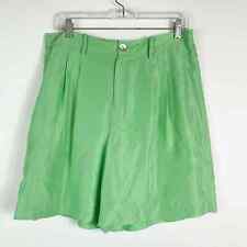 Vince NWT Green Habotai Drapey Silk High Rise Shorts Size 12