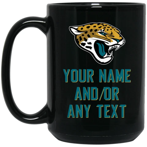Custom Personalized Jacksonville Jaguars Black 15 oz Ceramic Coffee Mug Cup Cover