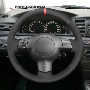 DIY Custom Soft Black Suede Steering Wheel Cover For Toyota Corolla Caldina RAV4 - Picture 1 of 8