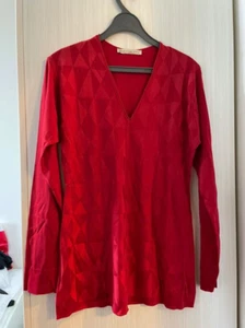 Balenciaga Red Diamond Pattern Jumper Fr 36 / UK 8 -10 - Picture 1 of 11