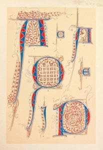 alphabet letters 14th century Italian and choral book manuscripts plate 47 - Picture 1 of 3