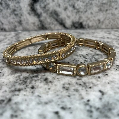 Lote de 2 pulseras elásticas circonitas Swarovski Foto 1 de 4