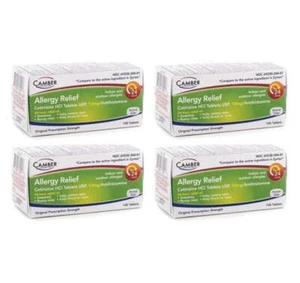 4 X Allergy Relief Cetirizine Antihistamine 10mg Tablets 100ct (Total 400) NIB - Picture 1 of 4