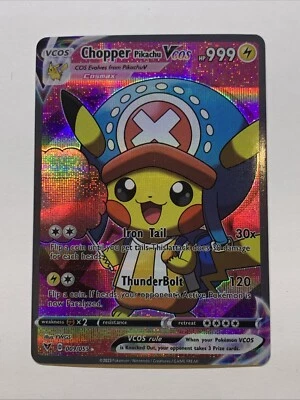 Pikachu Cosplay Chopper Pirate One Piece Pokémon Custom ACG Card Holo Foil Anime - Image 1 of 4