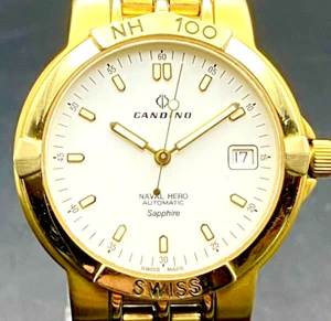 🇨🇭 CANDINO NAVAL HERO 100 Swiss Auto ETA 2824 Sapphire 100m Box MAN WATCH - Picture 1 of 24